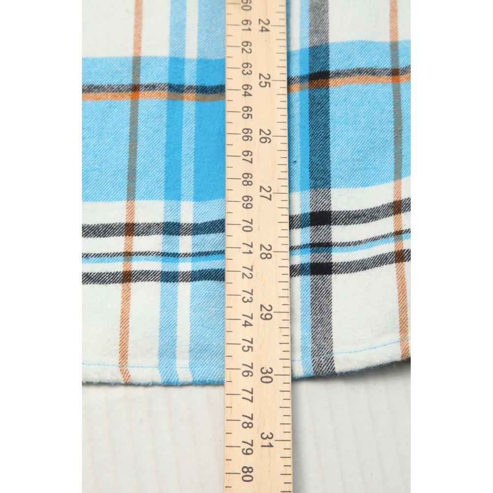 Angry Minnow Flannel Co Hamm's Beer Shirt Mens Large Blue Plaid Cotton Flannel - Picture 11 of 12